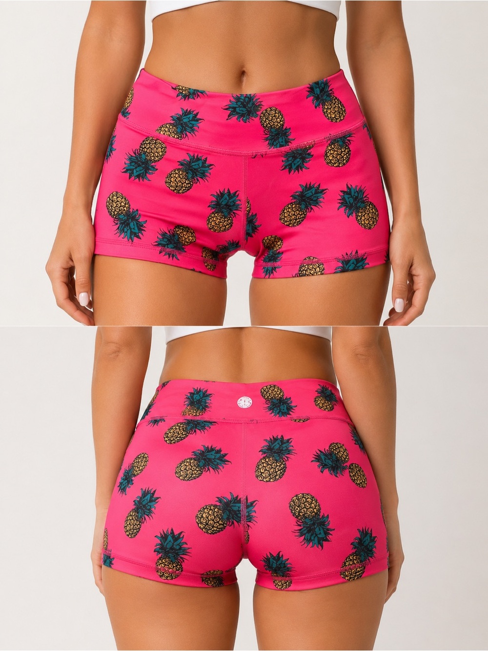 IAB MFG Pink Pineapple Print Athletic Shorts Women’s Size Medium 8